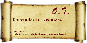 Ohrenstein Tavaszka névjegykártya